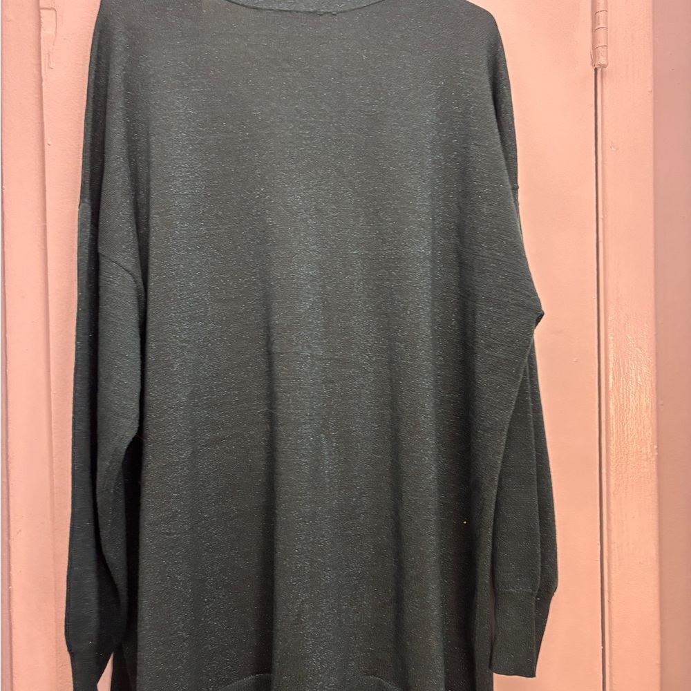 Lane Bryant hunter green tie sweater